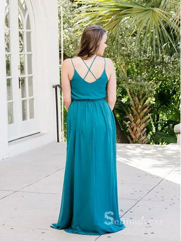 A-line Spaghetti Straps Chiffon Bridesmaid Dress Cheap Bridesmaid Dresses BRD019