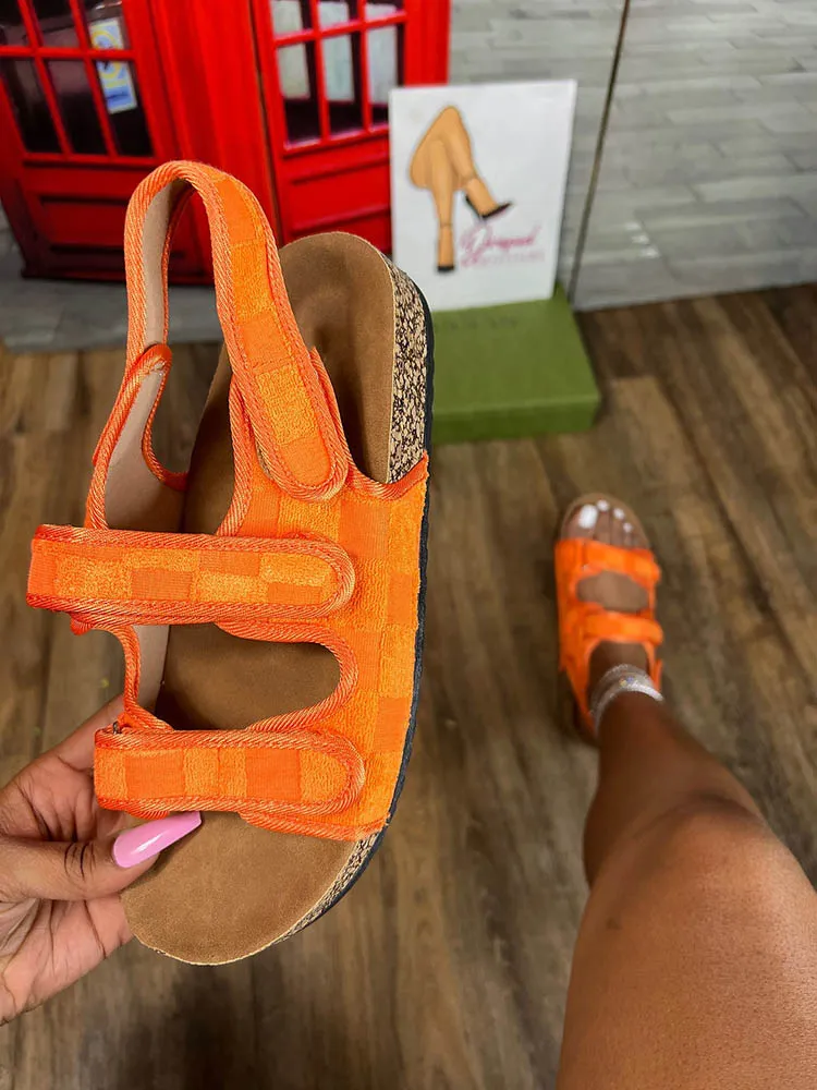 Amozae-Velcro Flat Sandals