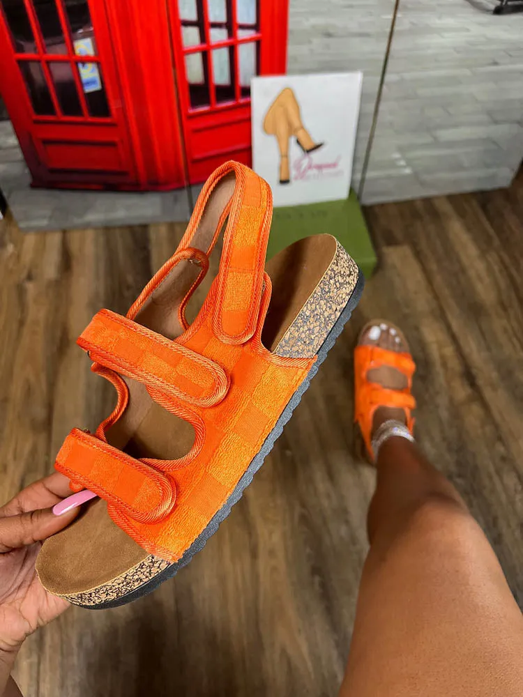 Amozae-Velcro Flat Sandals