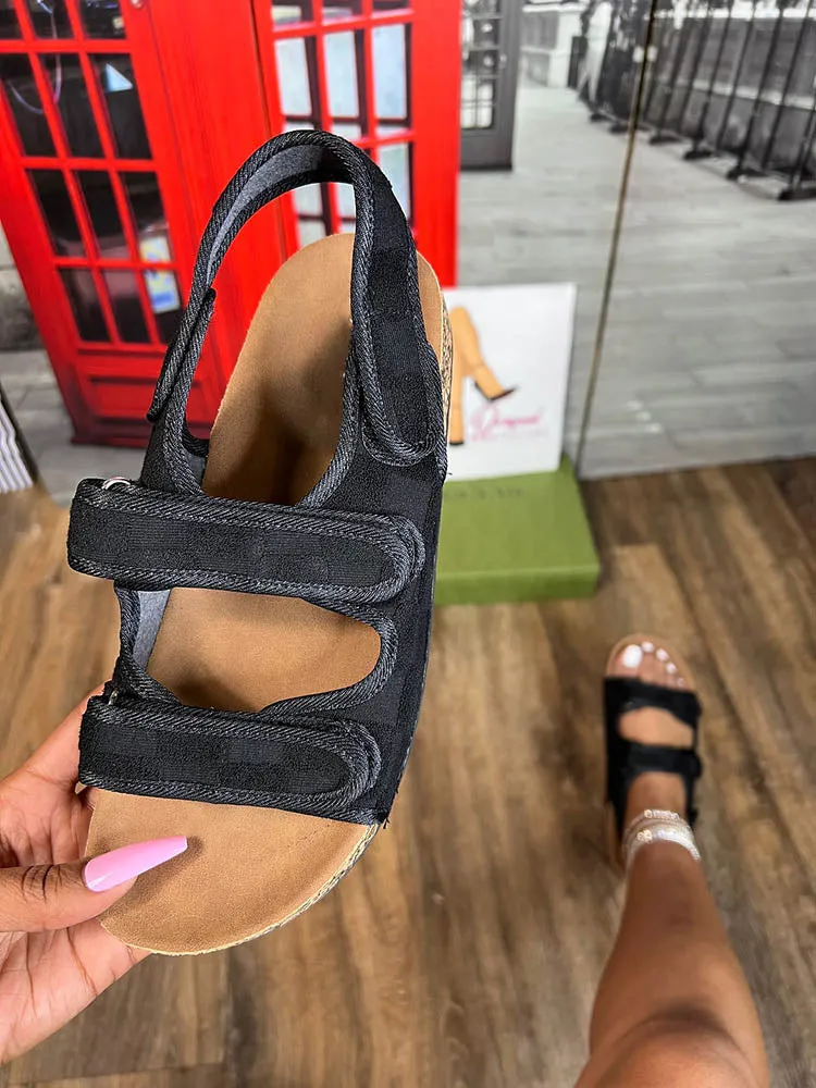 Amozae-Velcro Flat Sandals