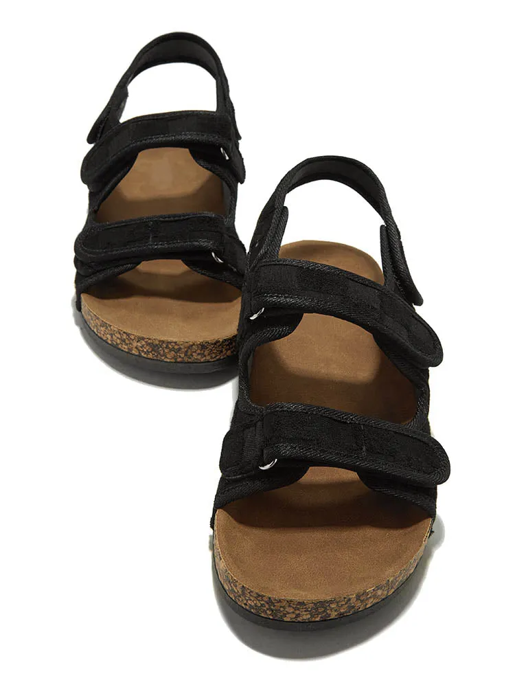 Amozae-Velcro Flat Sandals