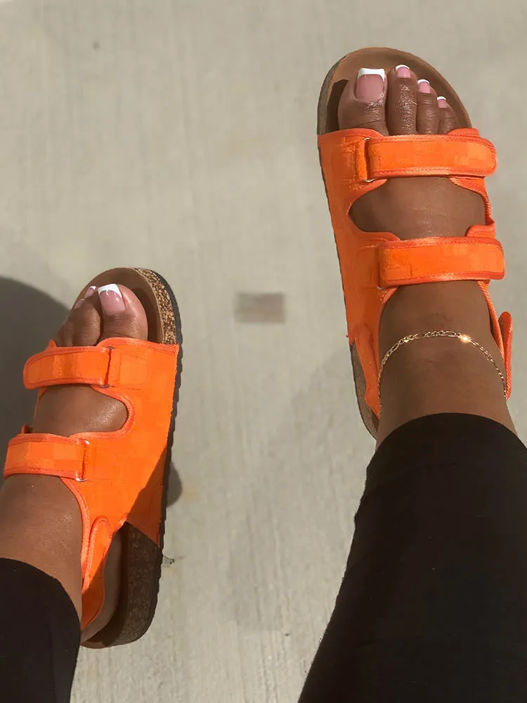 Amozae-Velcro Flat Sandals