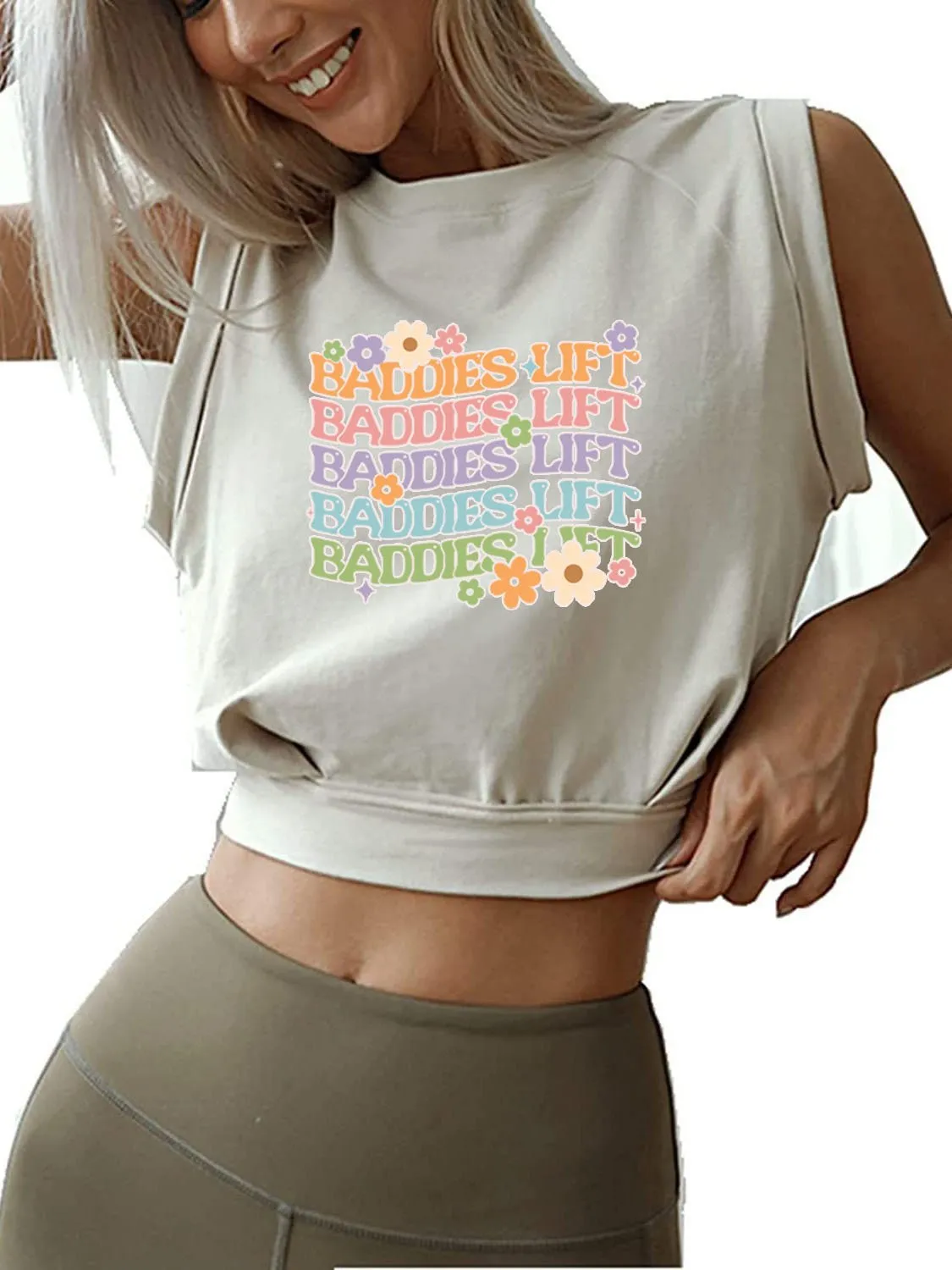BADDIES LIFT SLEEVELESS CROP TOPS