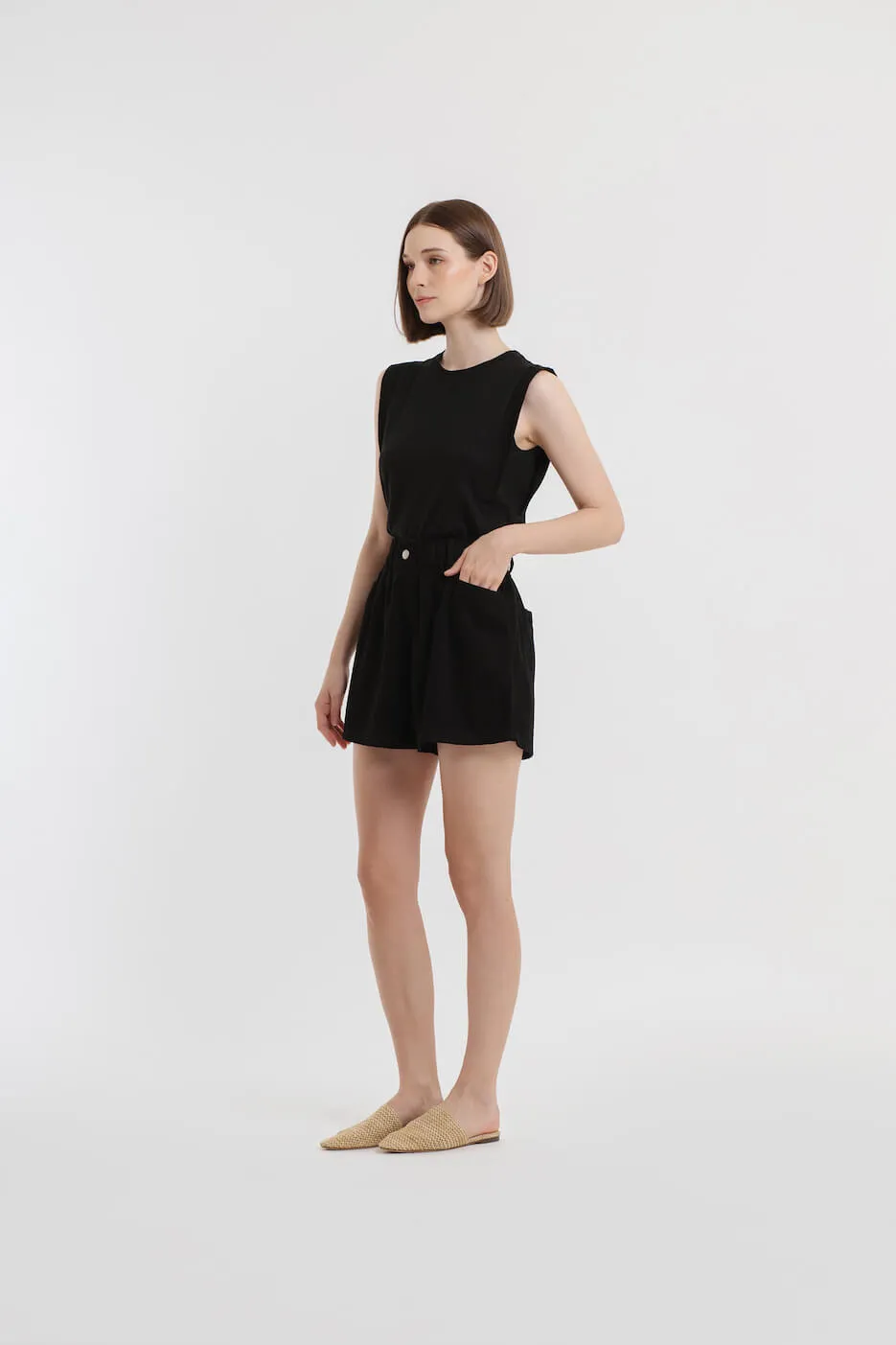 Black Denim Shorts