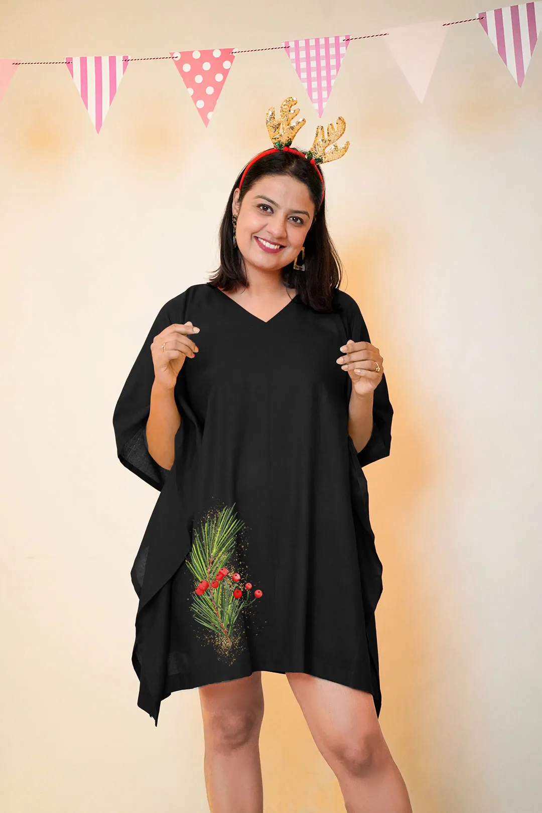 Black Rayon Kaftan - Holiday