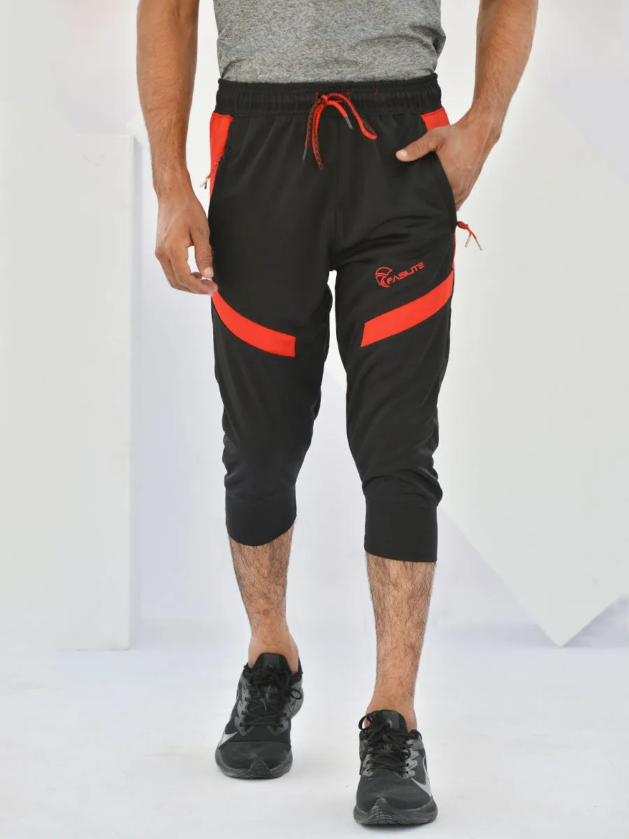 Bolt - Three Quarter Shorts - Black / Red