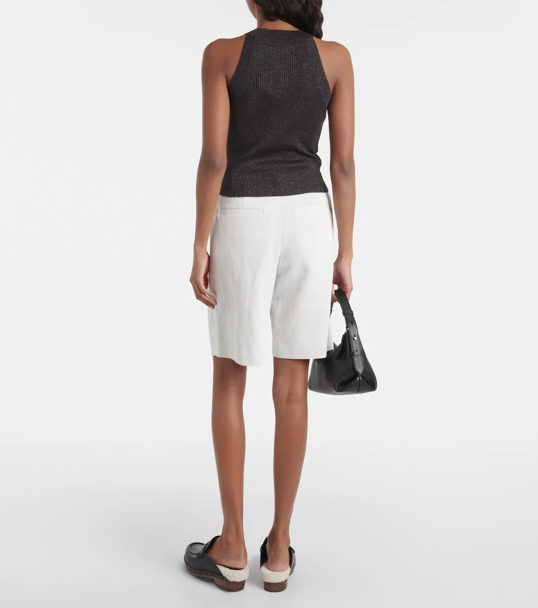Brunello Cucinelli cashmere and silk tank, black
