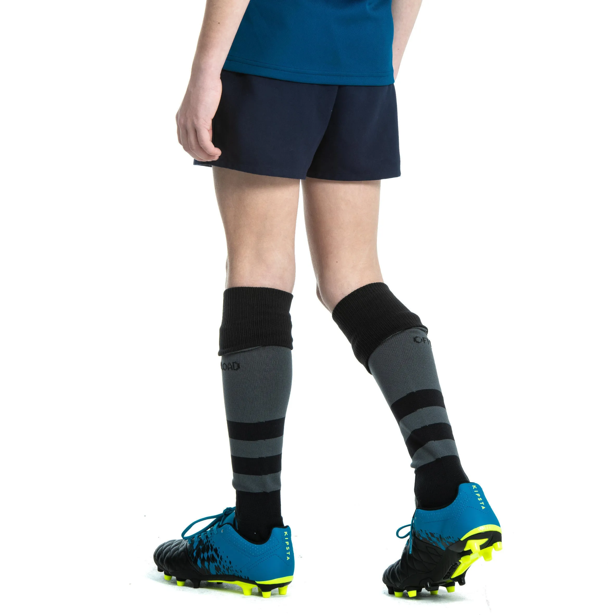 Children's rugby shorts R100 with pockets blue OFFLOAD, dark blue