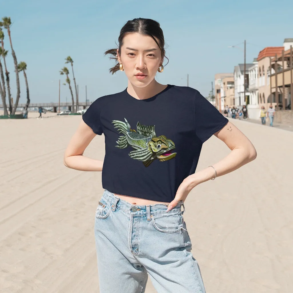 Green Fish Women's Flowy Cropped Tee