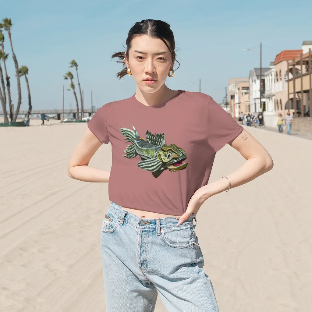Green Fish Women's Flowy Cropped Tee