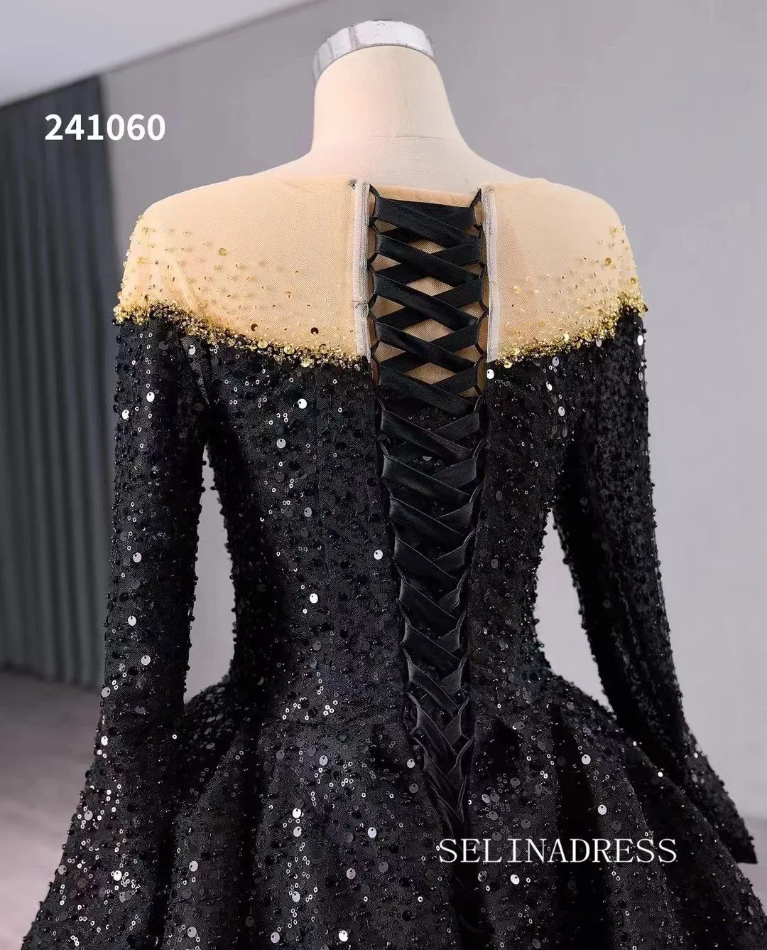 luxury Bateau Sequins Wedding Dresses With Feather Colorful Formal  Gown 241060