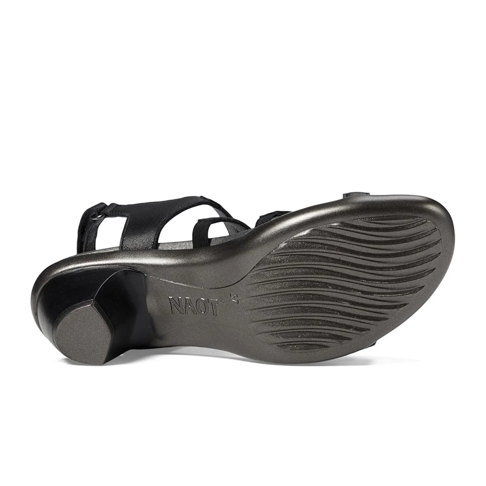 Naot Limit Heeled Sandal (Women) - Black Shiny Leather
