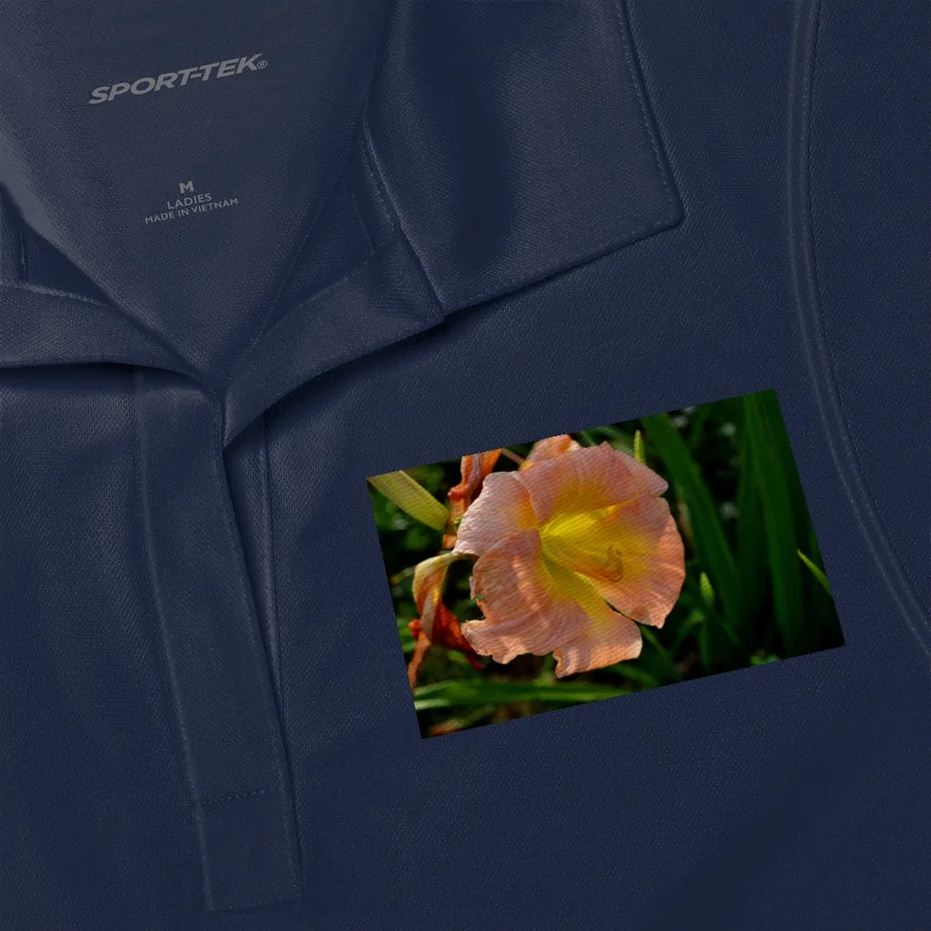 Peach and Yellow Flower Women's Polo Shirt