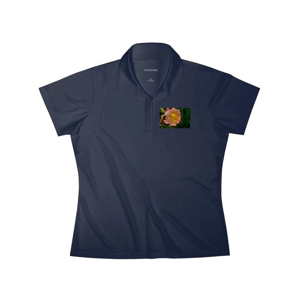 Peach and Yellow Flower Women's Polo Shirt