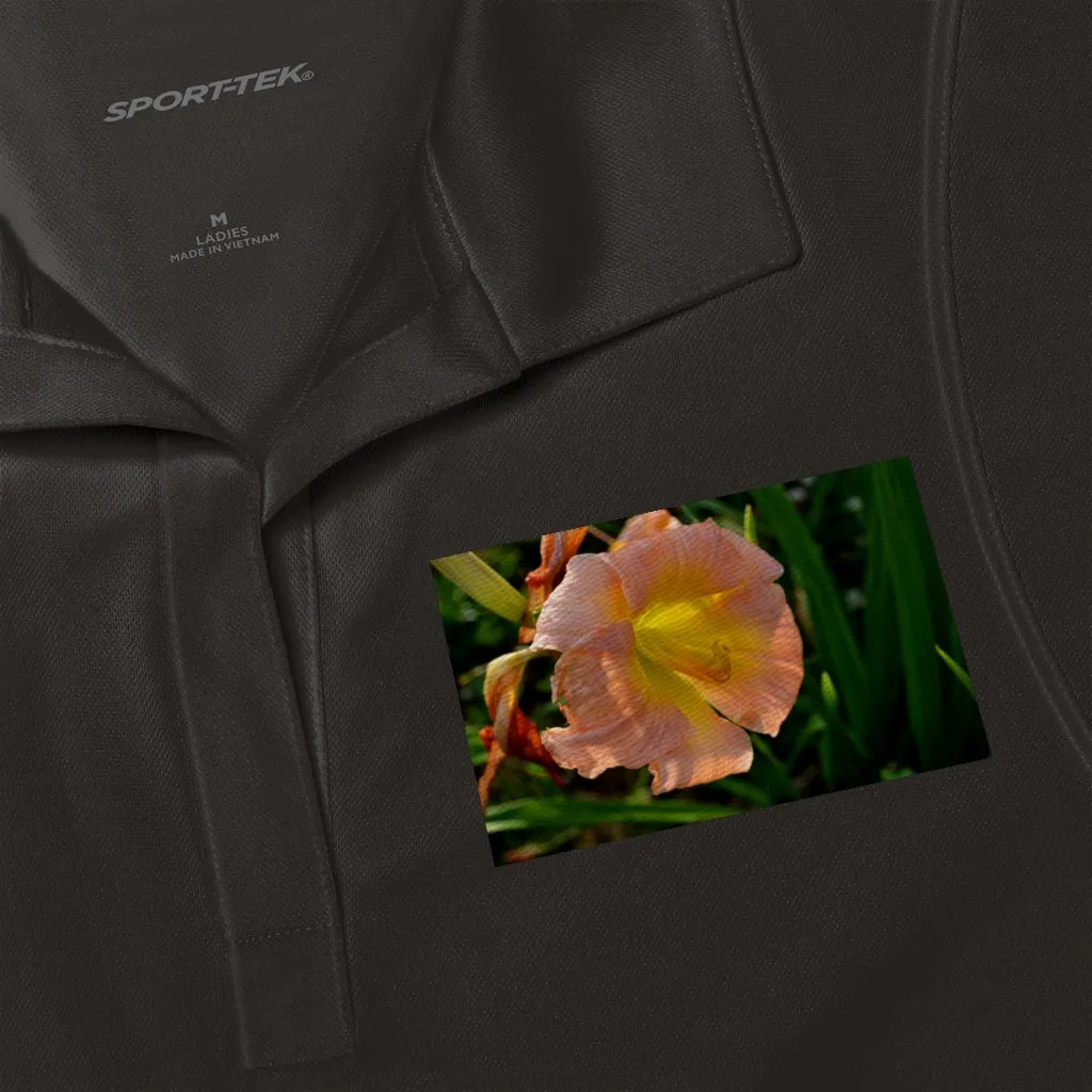 Peach and Yellow Flower Women's Polo Shirt