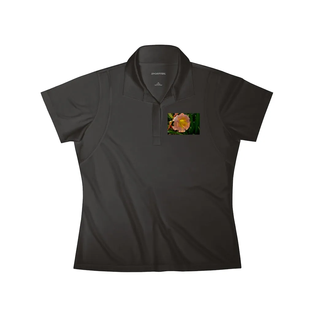 Peach and Yellow Flower Women's Polo Shirt