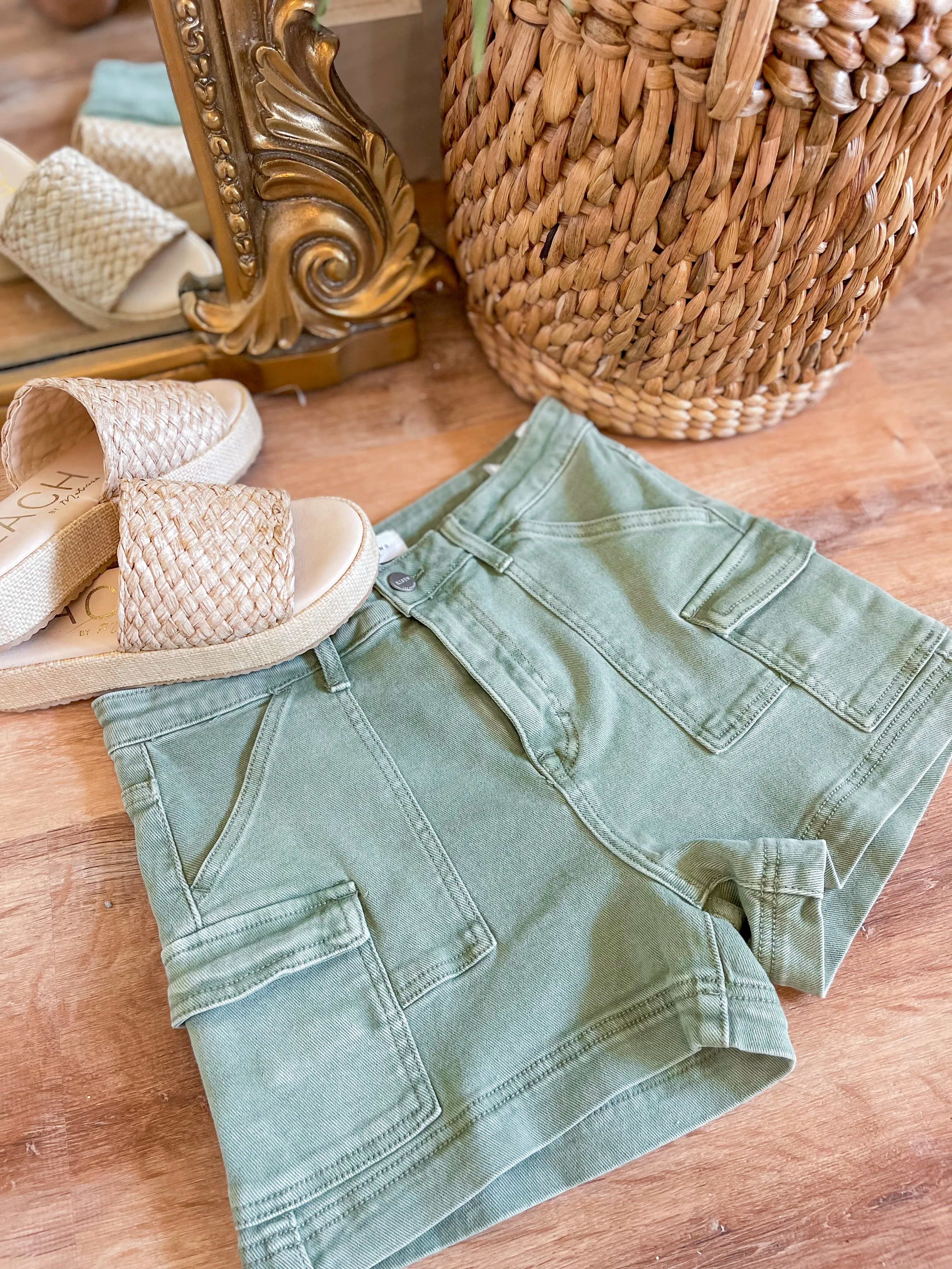 Risen Otis High Rise Side Cargo Pocket Shorts *FINAL SALE*