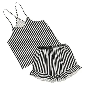 Striped Cami and Ruffled Shorts PJ sets