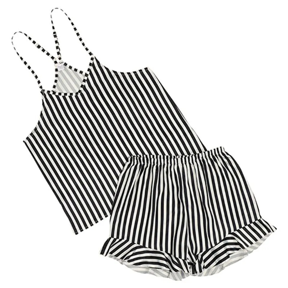 Striped Cami and Ruffled Shorts PJ sets