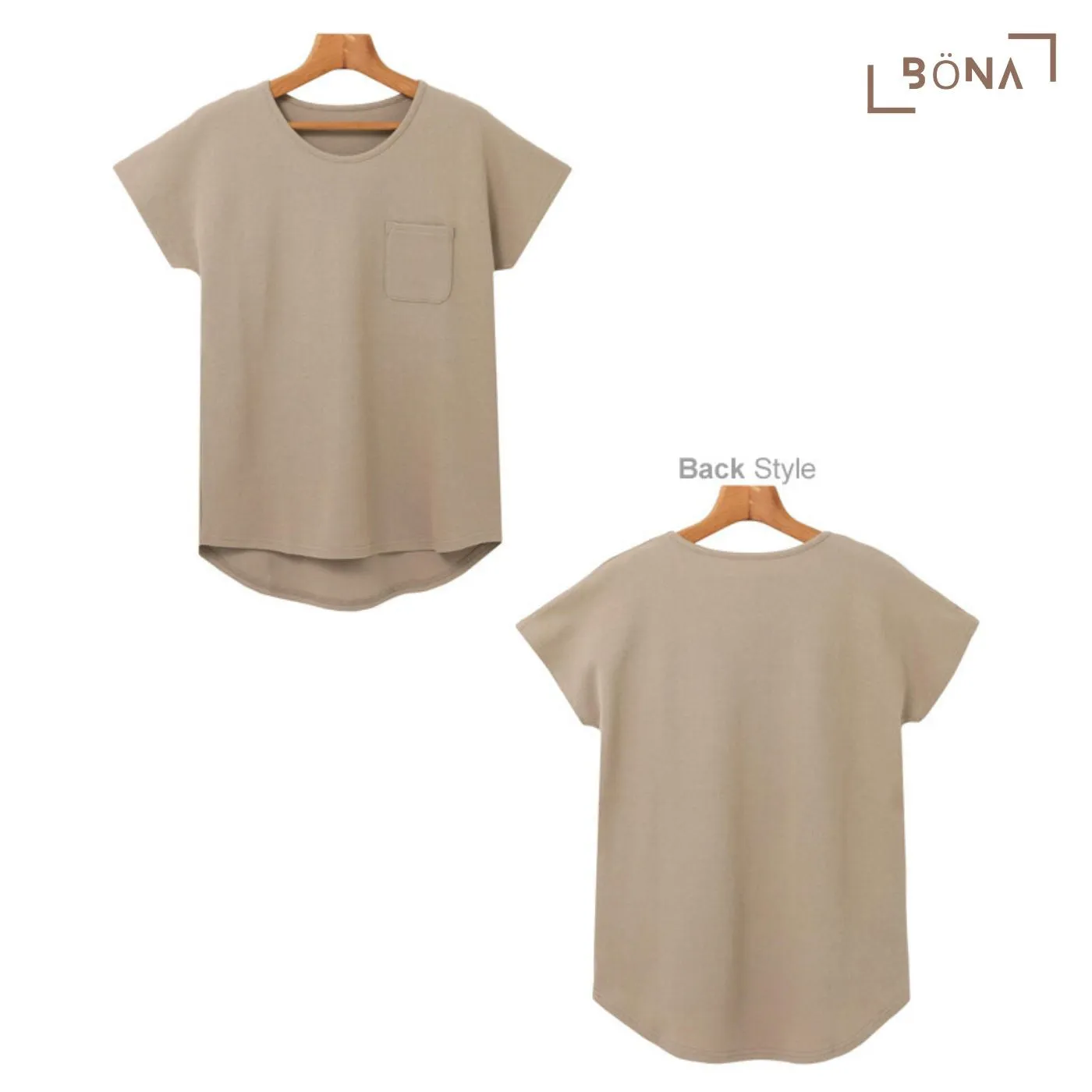 華夫格短袖口袋T裇 Waffle Short Sleeve Dolman T-shirt with Pocket