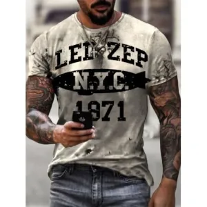 Vintage  Alphanumeric Casual T-Shirt